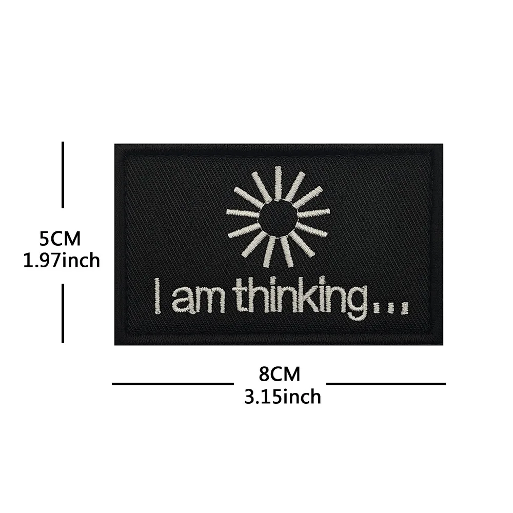 Estoy pensando parche bordado brazalete insignia calcomanía apliques adorno parches bordados decorativos - imagen 3