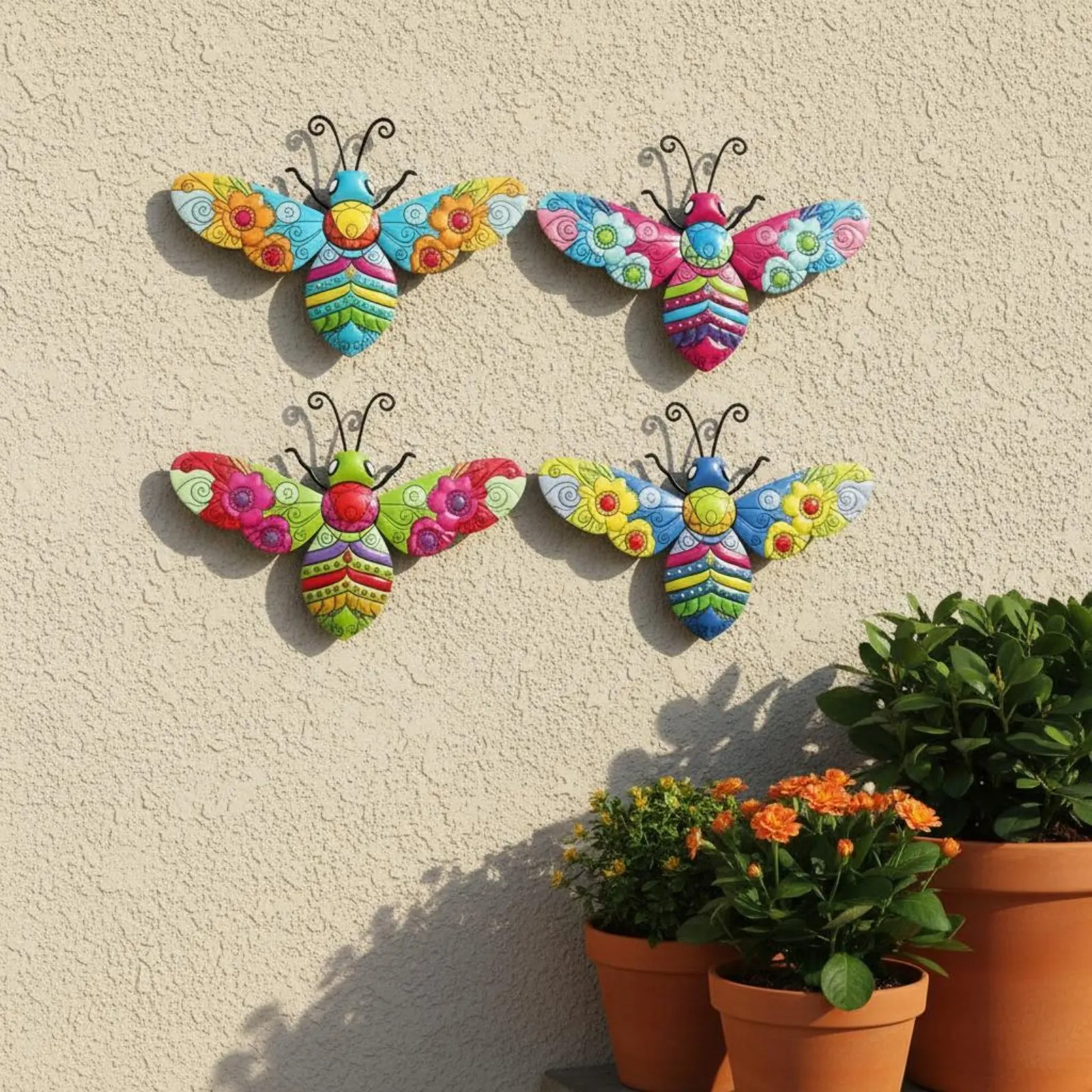 Decoración de pared abeja abejorro hierro para interiores y exteriores - imagen 2