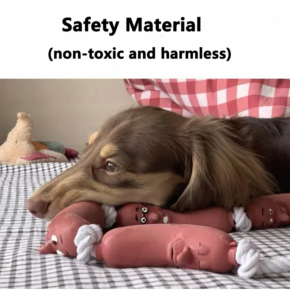 Juguete interactivo de salchicha para perros y mascotas, cuerda de algodón para entrenamiento, resistente a mordeduras, suministros interactivos y divertidos para mascotas - imagen 3