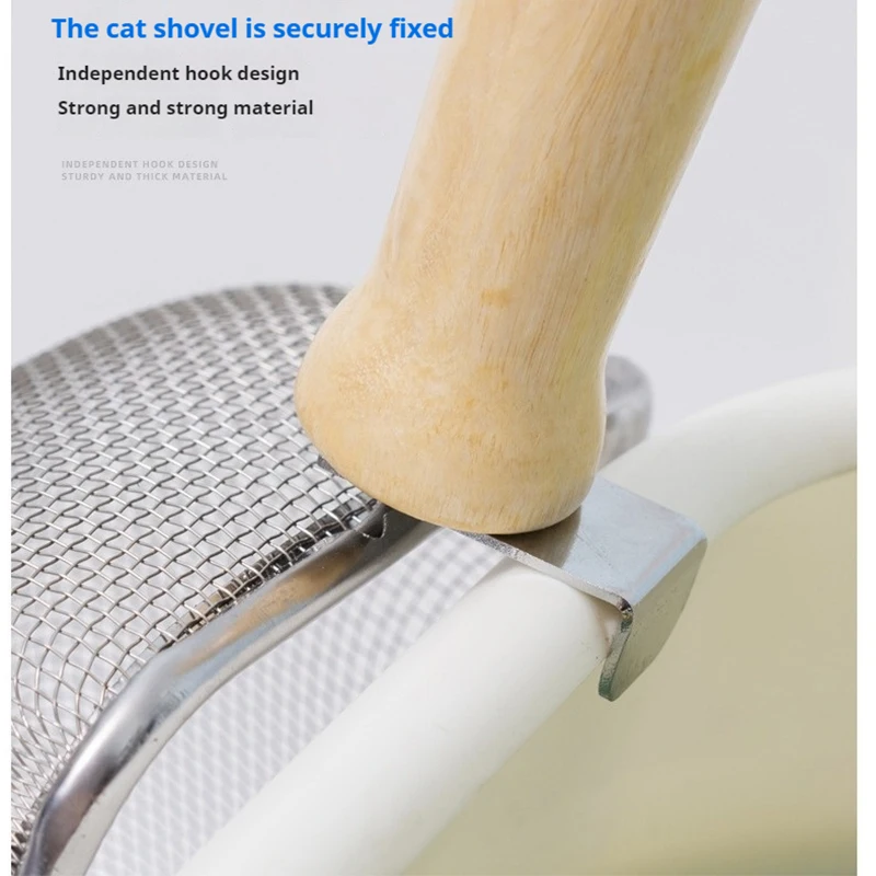 Caídas para gatos Herramienta de pala de arena para gatos de metal, pala de acero inoxidable para arena hinchada para patatas - imagen 2