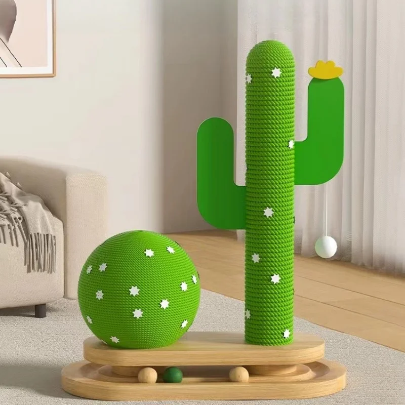Pilar de agarre de bola de Cactus para interiores, columna para rascar gatos, juguete para gatear, actividad divertida para gatos, decoración de muebles para mascotas - imagen 3