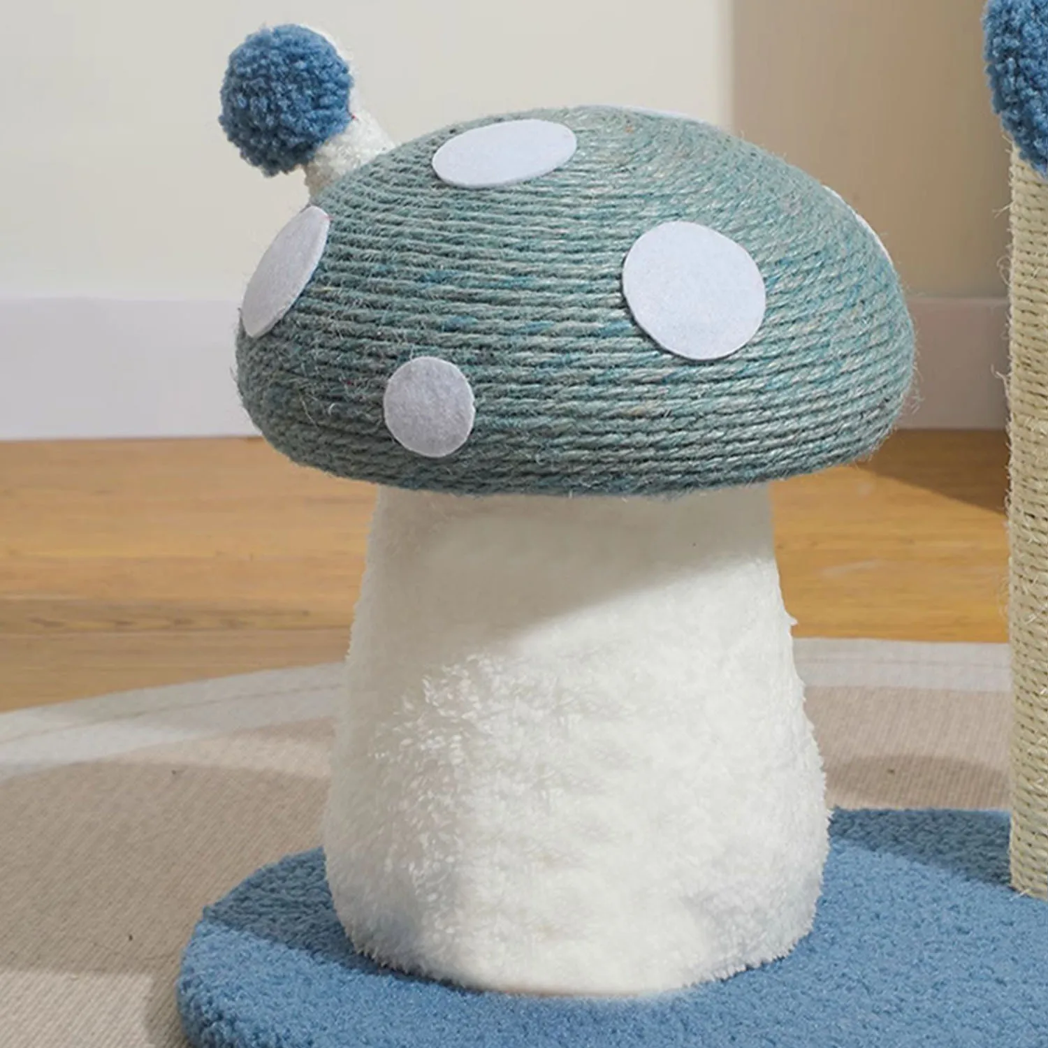 Poste rascador de Sisal para gatos con forma de seta, sin desprendimiento, torre para gatitos, Protector de muebles, árbol pequeño para gatos de interior - imagen 4