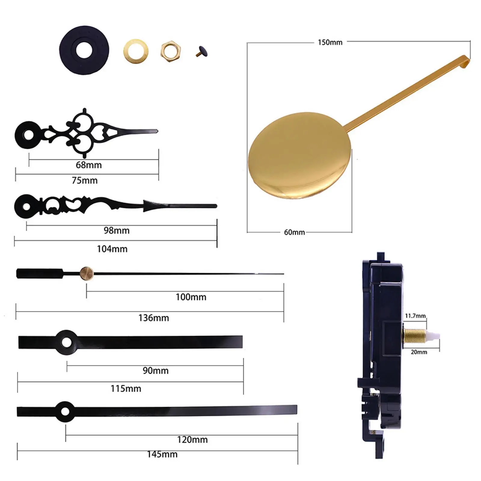 Kit reparación de reloj de pared con péndulo silencioso - imagen 3
