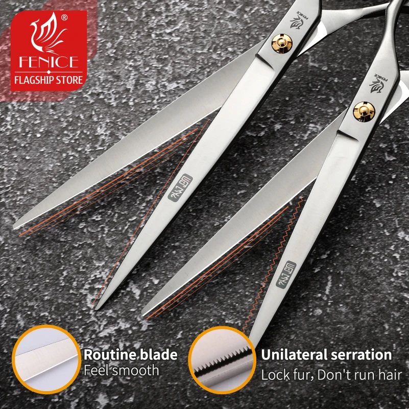 Fenice Professional 7,0/7,5 pulgadas cuidado de mascotas en cortadoras de pelo de perro tijeras hoja dentada tijeras de corte de perro - imagen 5