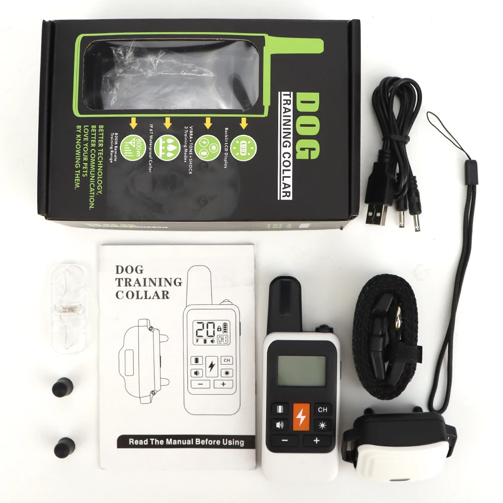 Collar de entrenamiento para perros, equipo antipuñaladas con vibración, resistente al agua, recargable, ayuda para el comportamiento de entrenamiento eléctrico - imagen 4