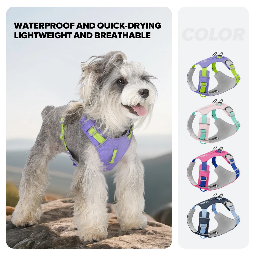 Arnés ligero para perros estilo diseñador: rayas reflectantes, malla transpirable a prueba de escape para perros pequeños, caminar al aire libre - imagen 2