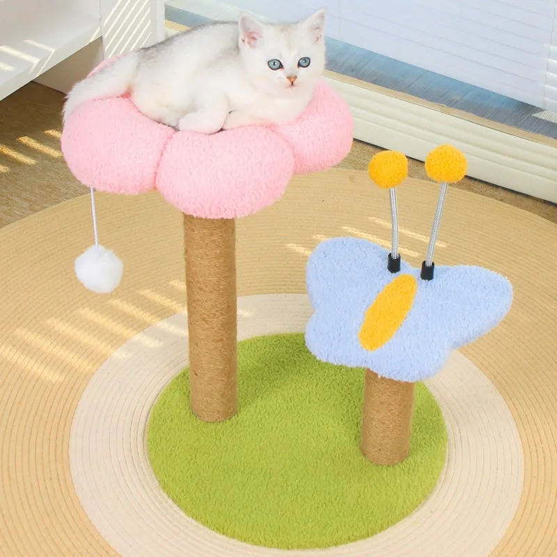 Marco de escalada para gatos, torre de árbol para gatos, Protector de sofá, poste rascador para gatos, columna rascador para saltar, rascador de flores para gatos, juguete para mascotas - imagen 2