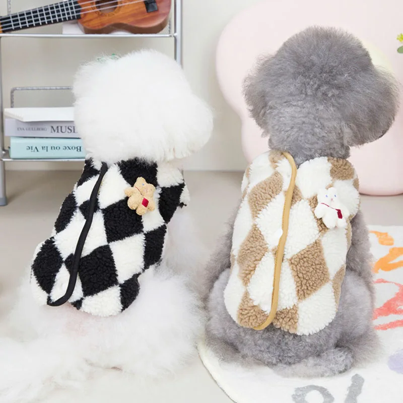 Ropa para perros, chaqueta sin mangas de lana de invierno para perros pequeños y medianos, ropa para mascotas Dachshund Shih Tzu, chaleco, disfraz, chaqueta para cachorros - imagen 3