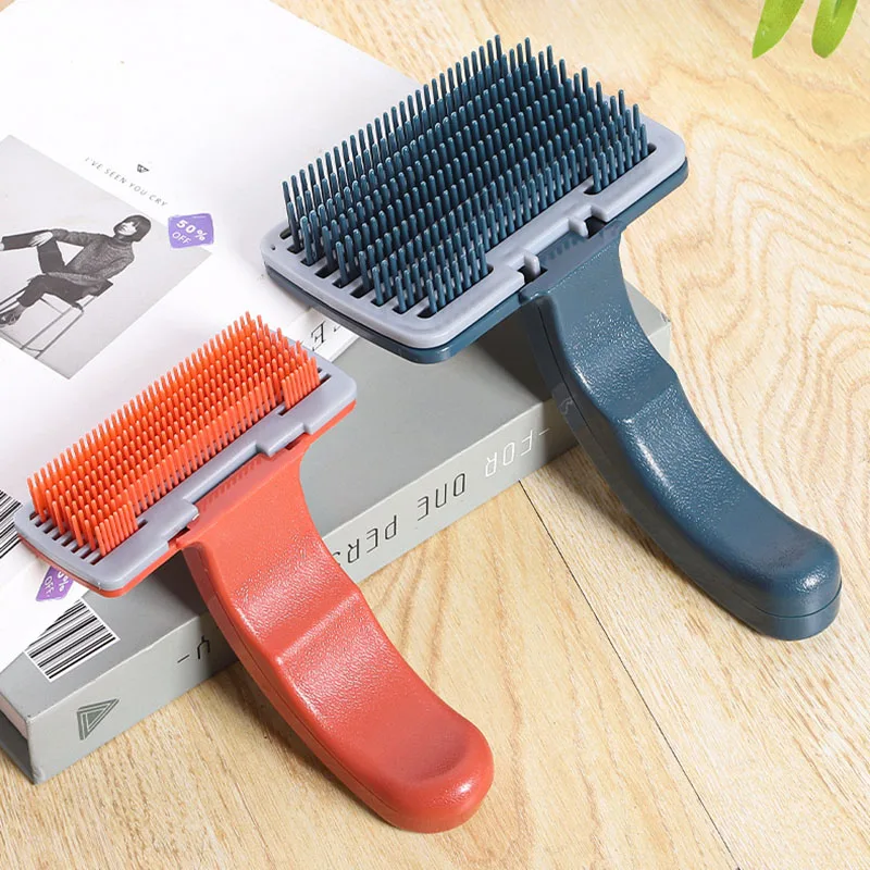 Cuidado y removedor de pelo de mascotas, cepillo de aseo para perros y gatos, rascador para perros, peine de depilación - imagen 3