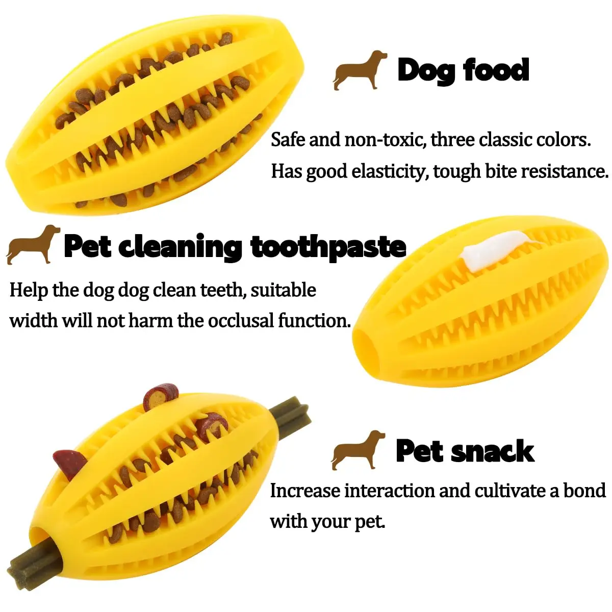 Juguetes para masticar para perros, Bola de aperitivos para limpieza de dientes, pelota de juguete para perros, goma Natural, suministros interactivos hinchables súper resistentes para mascotas - imagen 5