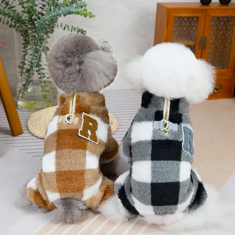 Ropa de invierno para mascotas, chaleco para perros pequeños y medianos, mono de lana suave y cálido para cachorros, trajes de Bulldog Francés para Chihuahua, abrigos Shih Tzu - imagen 3