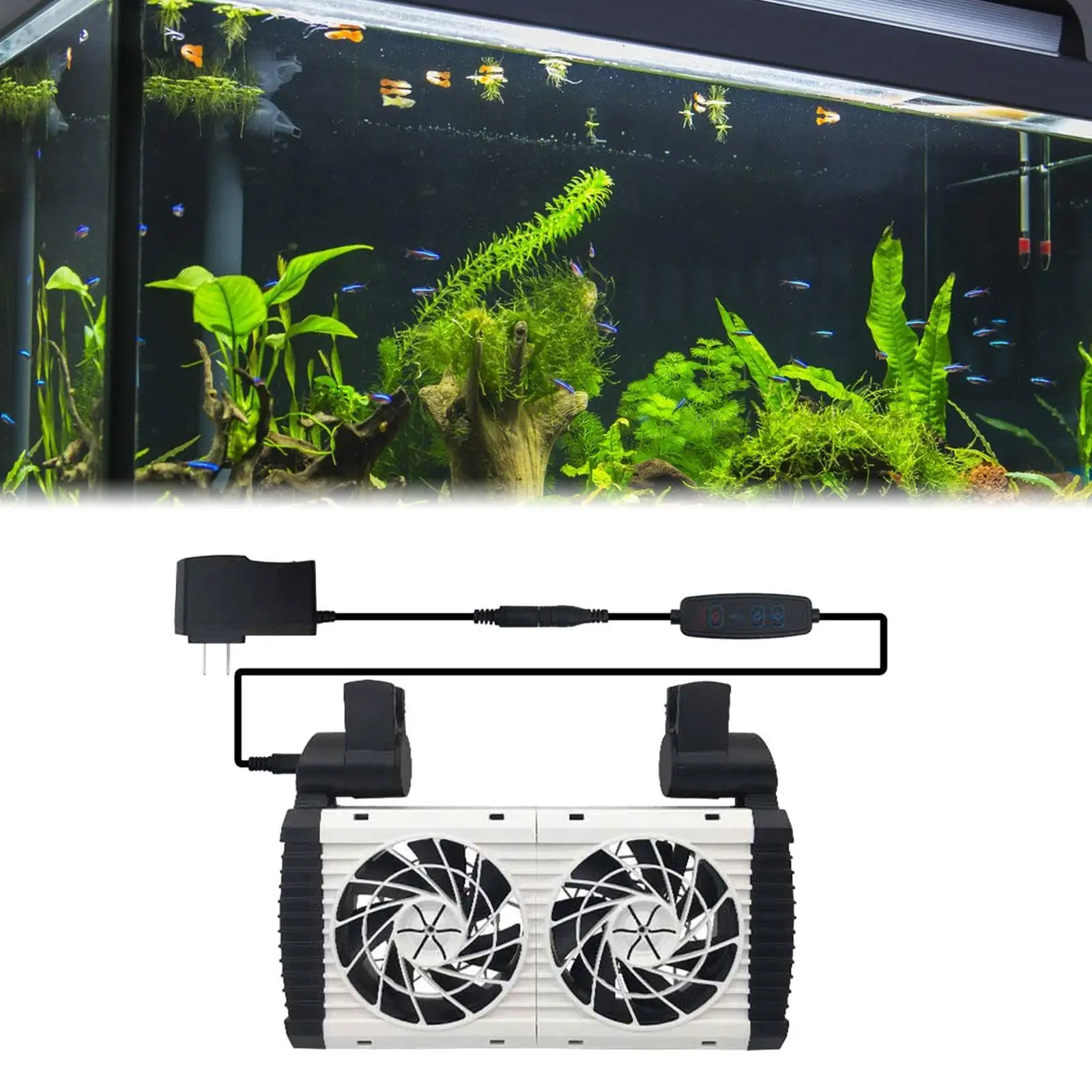 Fish Tank Chiller Adjustable Fish Tank Cold Wind Chiller Tank Cooling Fan for Freshwater