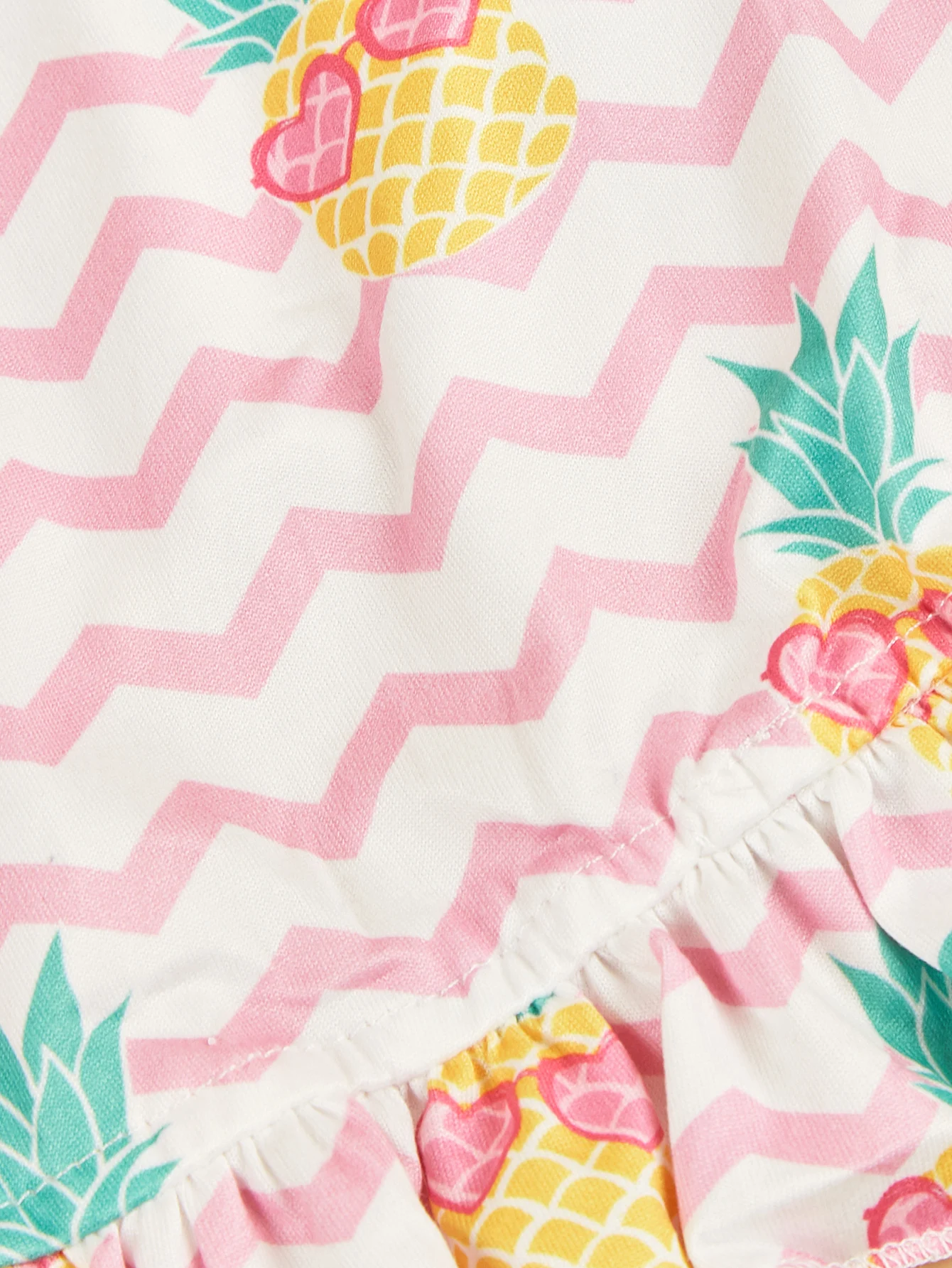 Vestido para mascotas con estampado de piña y patrón en zigzag rosa, traje para perrito con volantes, ropa bonita para cachorros, ropa de moda para perros pequeños - imagen 5