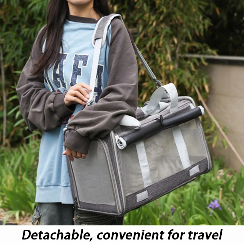 Outdoor Pets Strollers on Wheels Small Dog Cat Luxury Strollers Travel Cheap Cute Foldable Pets Trolley Carrier Breathable - imagen 3