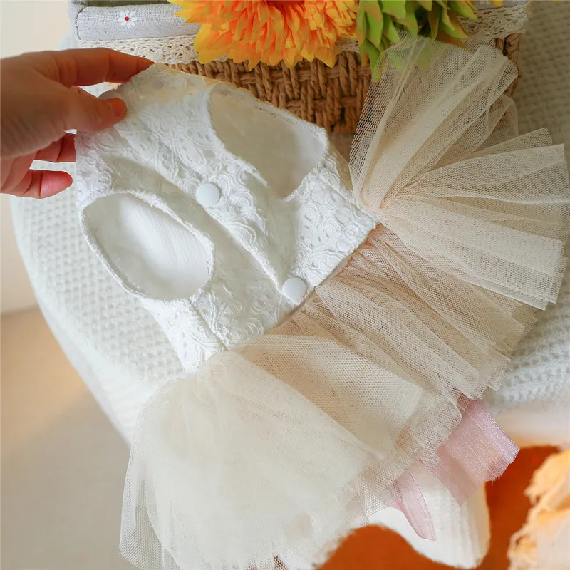 Vestido de fiesta para perros pequeños y medianos – Falda de tul con lazo - imagen 3