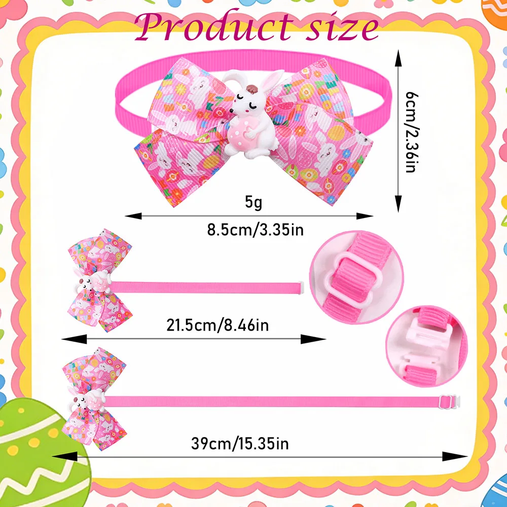 Collar lazo de Pascua para gatos y perros pequeños – Diseño conejo - imagen 2