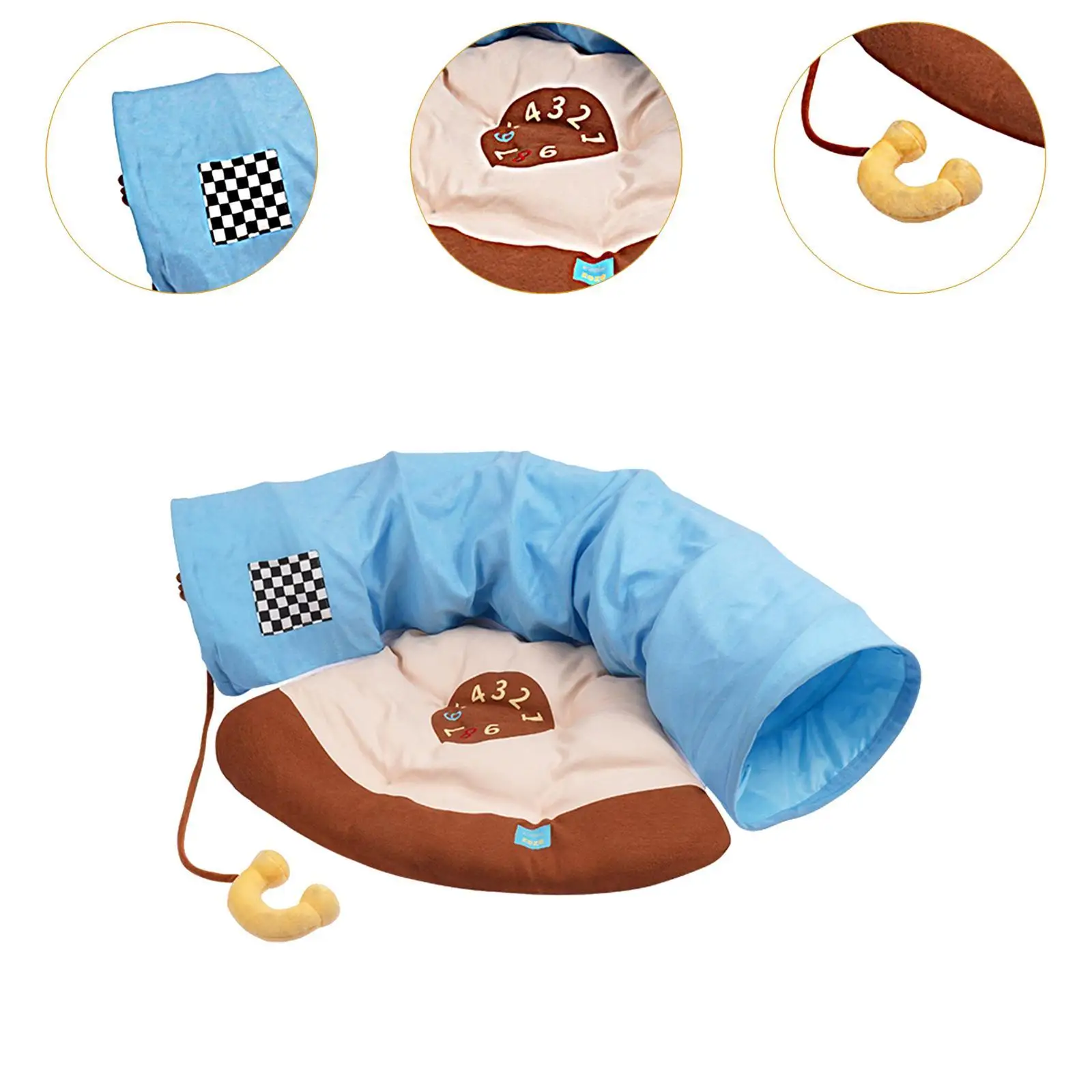 Cat Tunnel Bed Foldable with Removable Washable Mat for Outdoor Bunny Cats