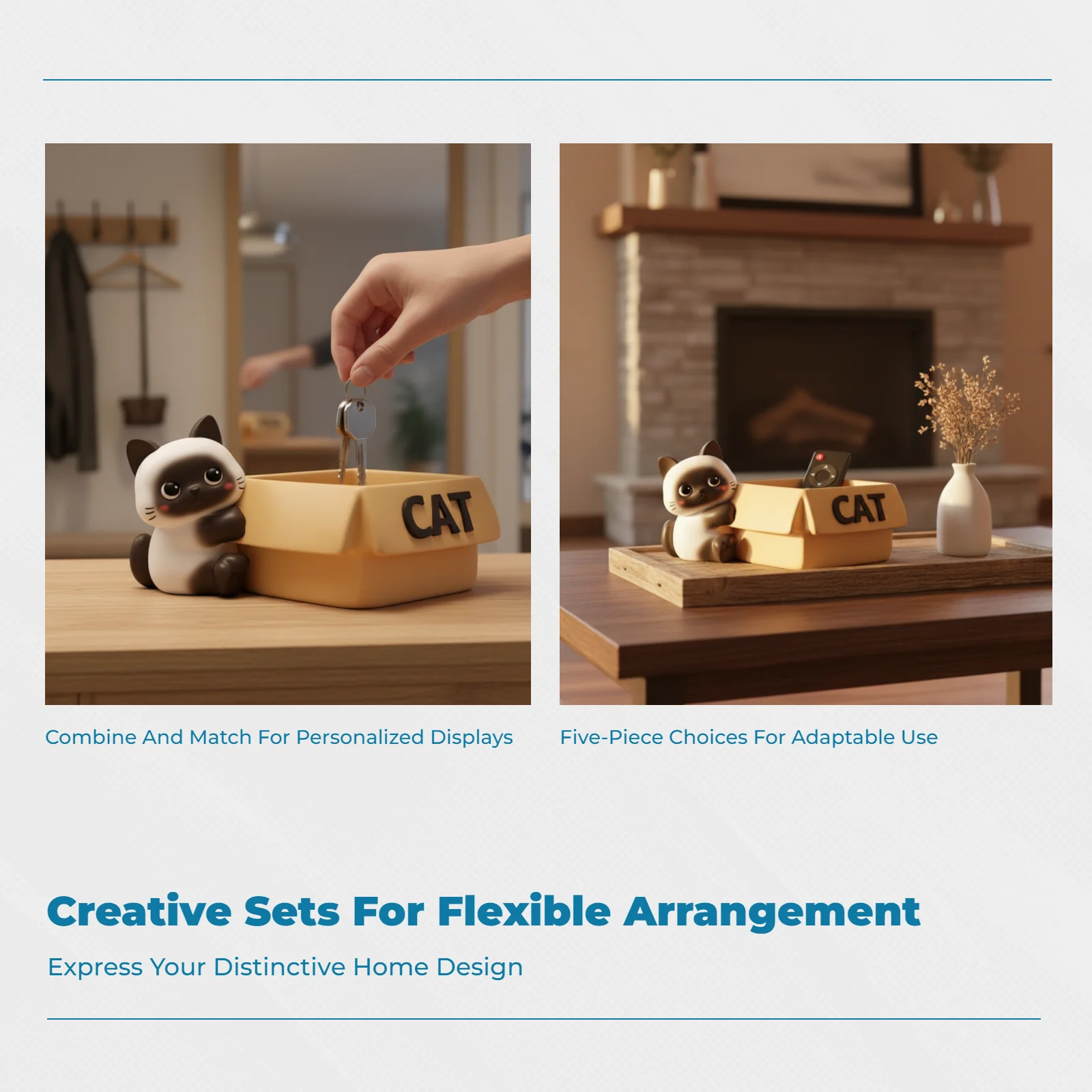 Organizador de llaves con forma de gato – Decoración para entrada y escritorio - imagen 5