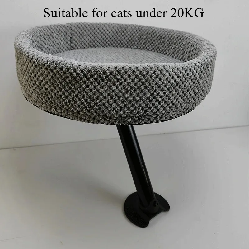Cama colgante de escritorio para gatos, escritorio de oficina elevado, nido para gatos suspendido, hamaca redonda para interiores, cómoda y suave, suministros para mascotas - imagen 5