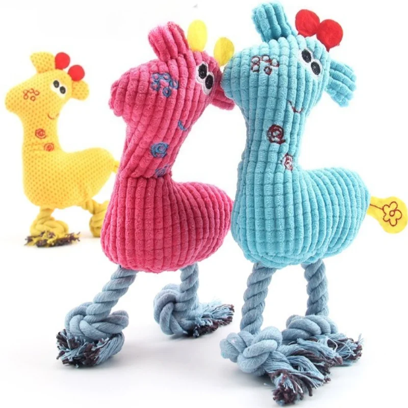 Juguetes de peluche para perros, productos de juego interactivos para interiores, suministros de molienda de dientes resistentes al masticable para mascotas, juguete con chirrido de lana para cachorros y gatitos