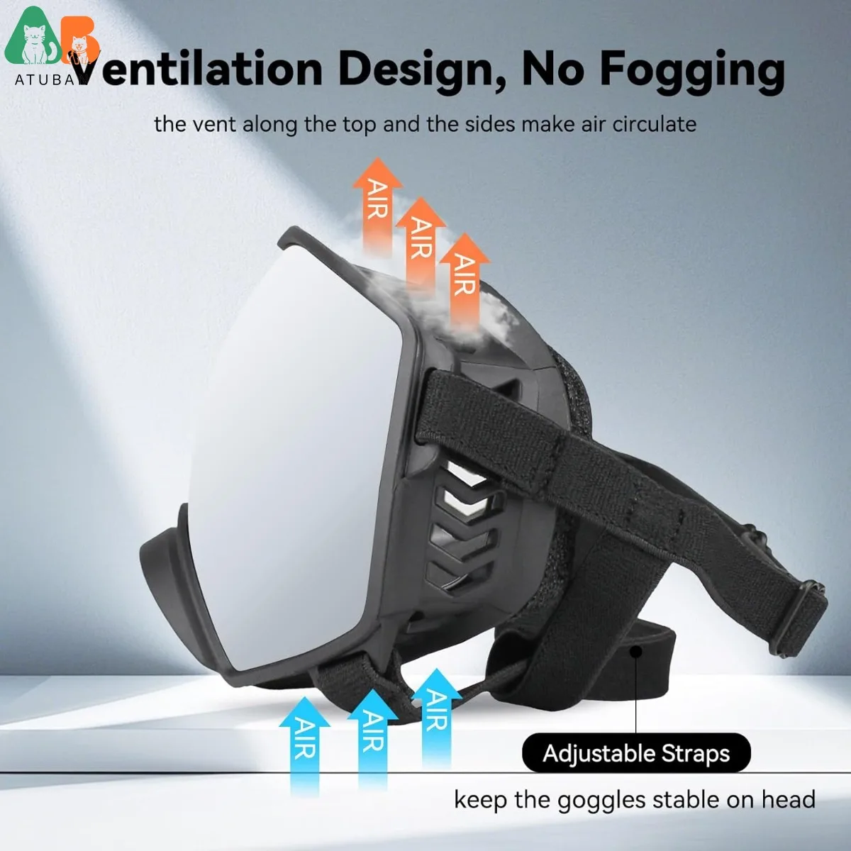 ATUBAN Gafas para perros para razas medianas a grandes, protección UV Gafas de sol para perros Versión amplia Ropa para ojos a prueba de viento para conducción al aire libre - imagen 4