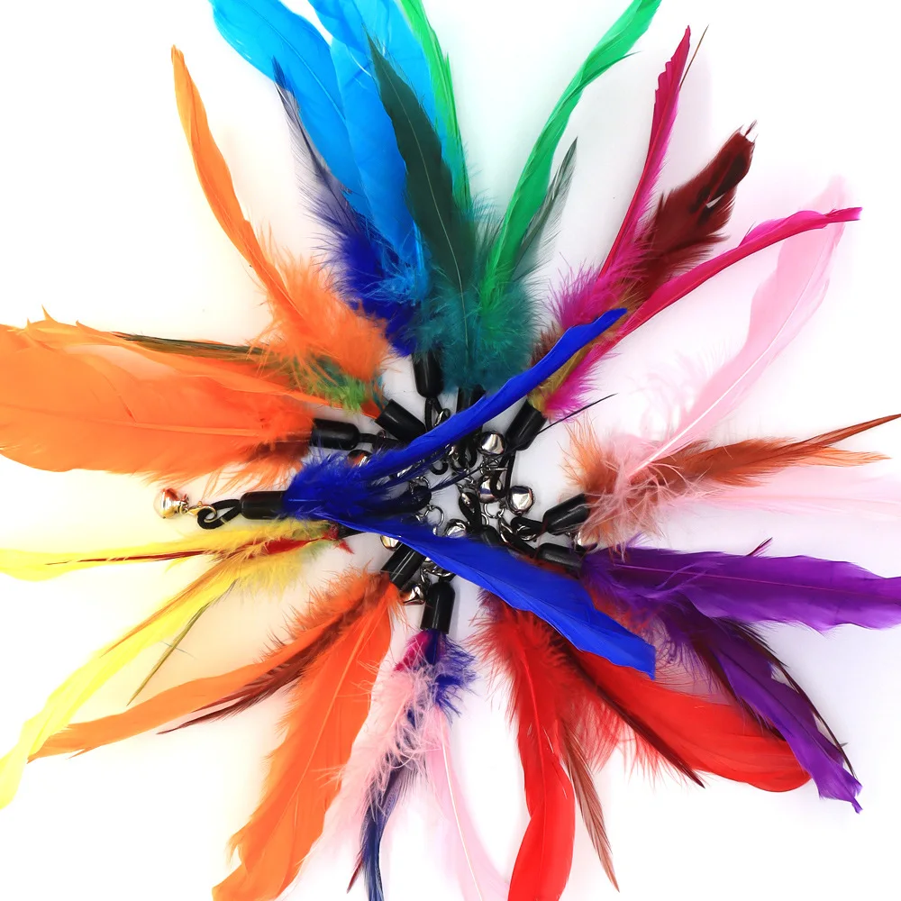 Cabezales de repuesto para juguetes con varita para gatos, paquete de 6 recambios de plumas para juego interactivo de gatitos, accesorios para cañas de pescar DIY - imagen 5