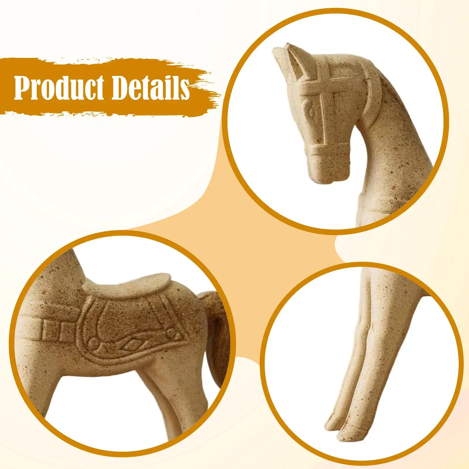 Estatua de caballo de madera, estatuilla de Animal en blanco, decoración artesanal sin pintar para mesa, dormitorio, inauguración de la casa - imagen 5