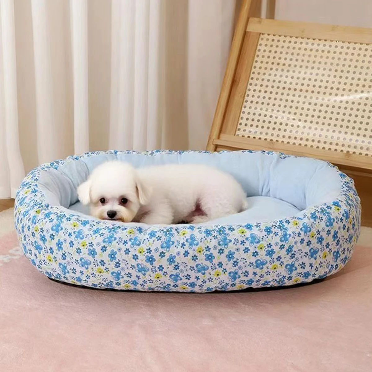 Cama floral para perros y gatos – Uso todo el año - imagen 4