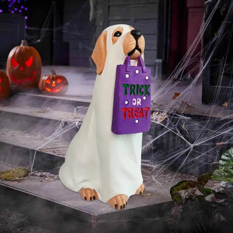 Estatuas de perro y gato para Halloween, soporte multifuncional para cuencos de dulces, decoración para fiestas, regalo - imagen 4