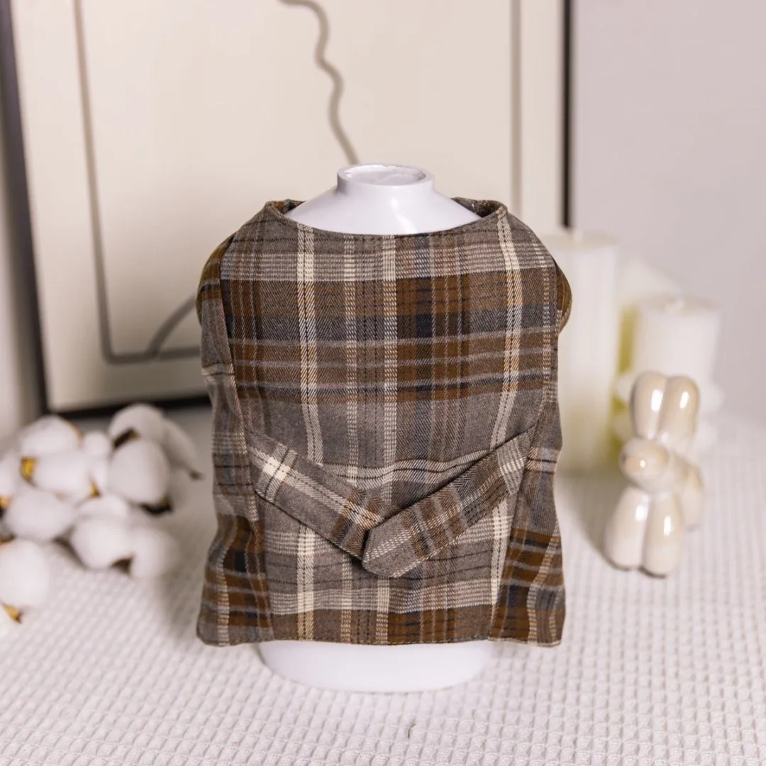 Ropa para perros para oso de peluche y Bichon, conjunto de 2 piezas, abrigo de lana, camisa, chaleco, trajes cálidos de invierno, disfraz de moda para mascotas - imagen 4