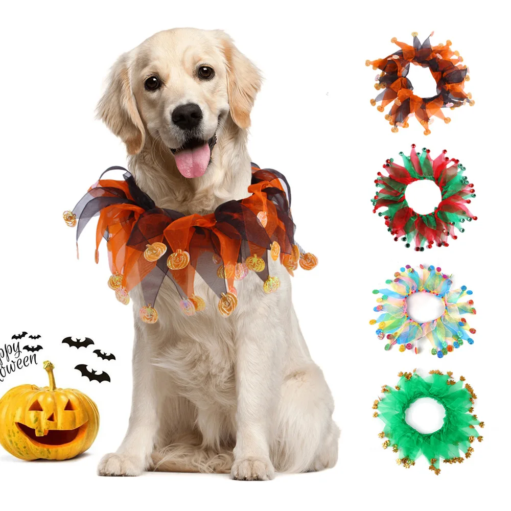 Juego de collares de colores para mascotas, accesorios festivos para perro, Navidad y Halloween, 1 Juego