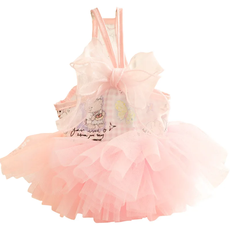Vestido fino de verano para mascotas, falda de princesa de tul dulce de diseño exquisito a la moda para traje de perro pequeño - imagen 5