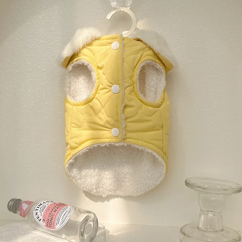 Abrigo grueso de dibujos animados para otoño e invierno, abrigo de retales de lana de cordero, Parkas cálidas para gatos, ropa para mascotas, perros pequeños y medianos - imagen 3