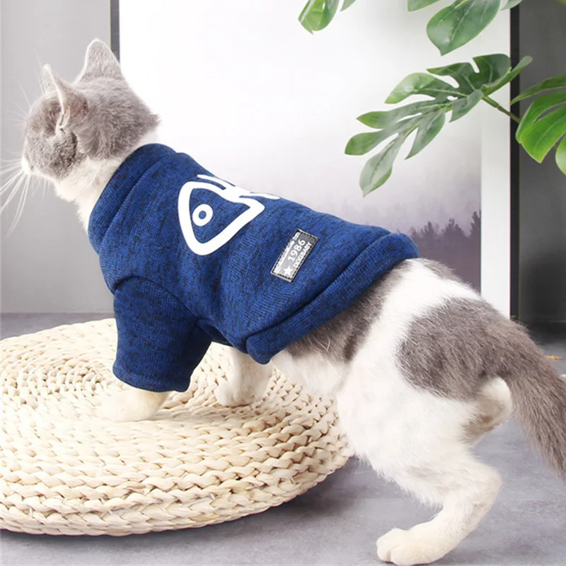 Ropa de estilo clásico para gatos, abrigo, suéter cálido de lana para mascotas, ropa para gatos, chaqueta para gatitos, suministros para mascotas - imagen 5