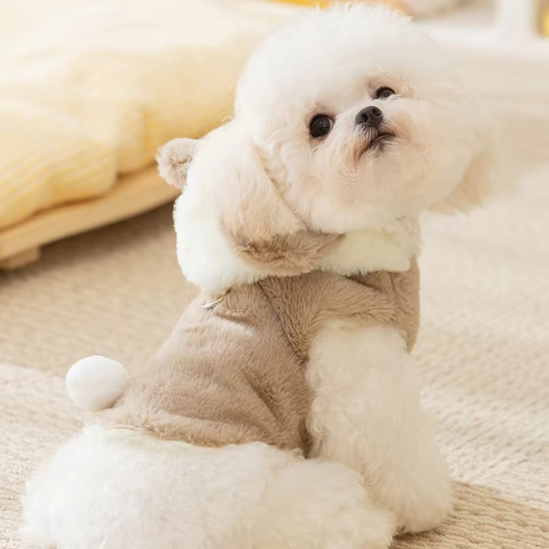 Abrigo de lana para perros, ropa de invierno para perros con bonito oso, chaqueta cálida para exteriores para perros pequeños, Chihuahua, Bulldog Francés, Bichon, ropa gruesa