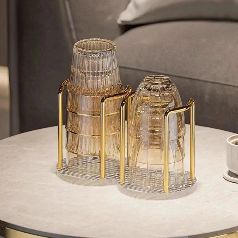 Estante de almacenamiento dispensador de vasos desechable creativo para sala de estar, soporte para vasos de agua con estante de exhibición de vasos de palo largo, almacenamiento para el hogar - imagen 2