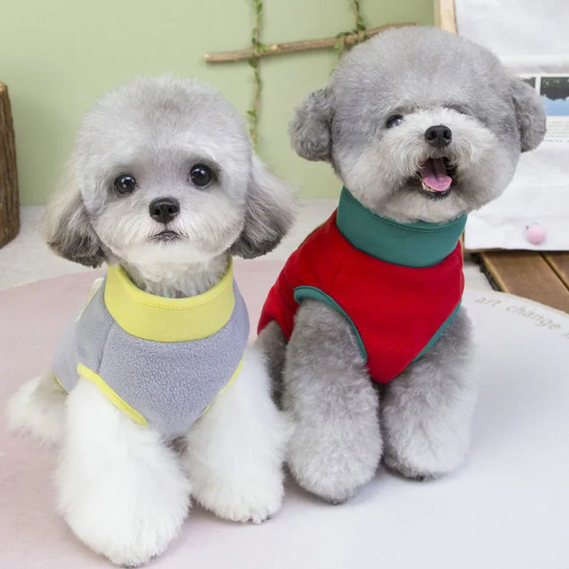 Sudaderas con capucha de lana con cremallera, jerséis de invierno sin mangas para perros pequeños, ropa para mascotas Chiwawa York, suéter para cachorros, sudadera - imagen 4