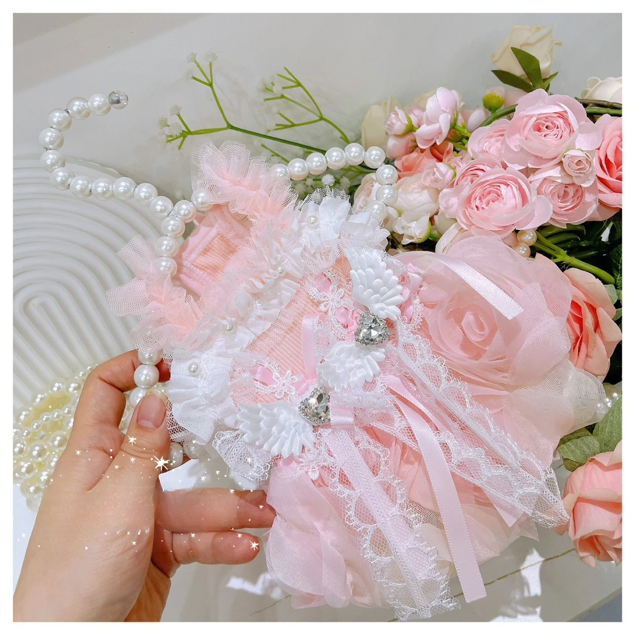 Falda princesa con encaje y volantes para Yorkshire y perros pequeños - imagen 4