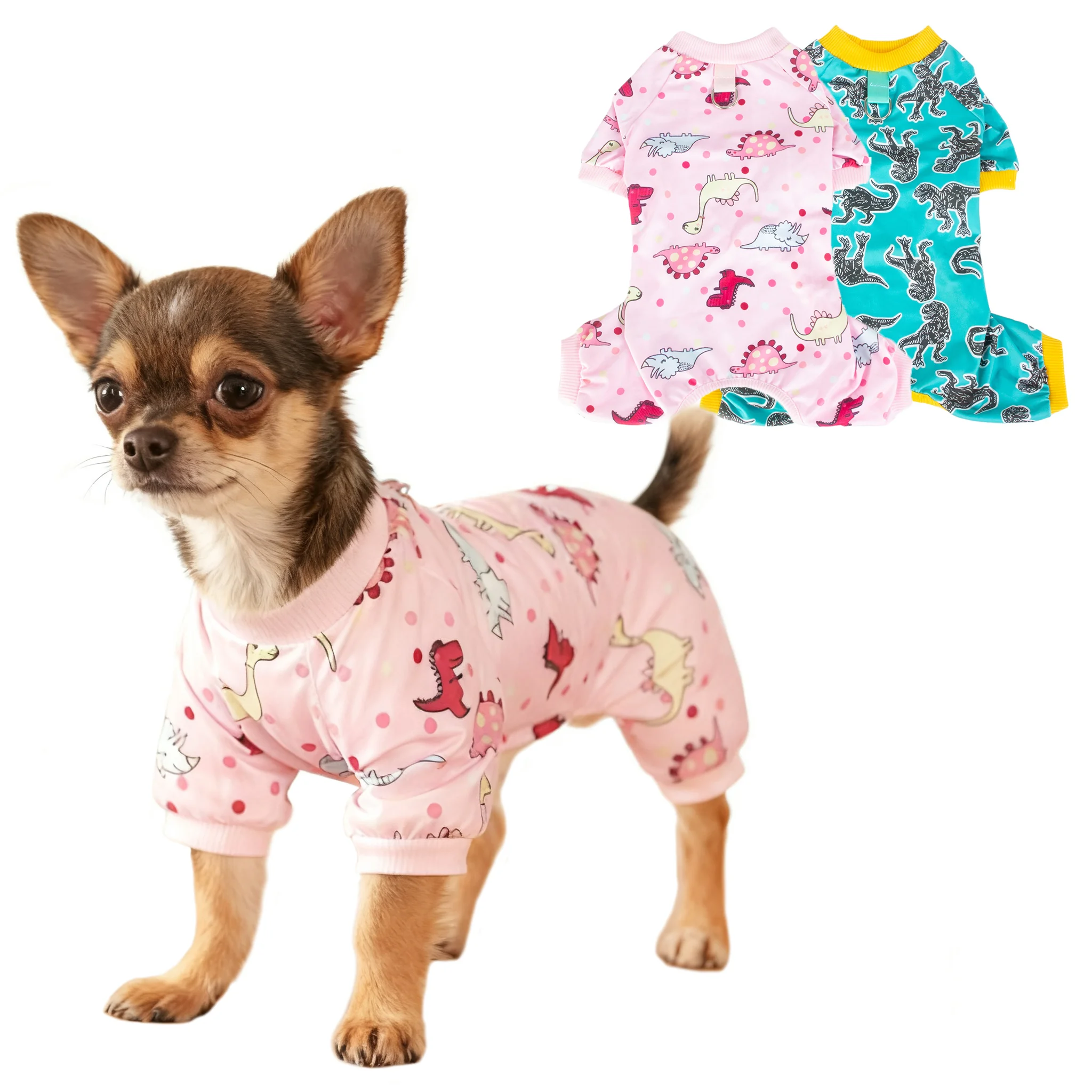 Pijamas dinosaurios para perros pequeños, mono suave de una pieza - imagen 5