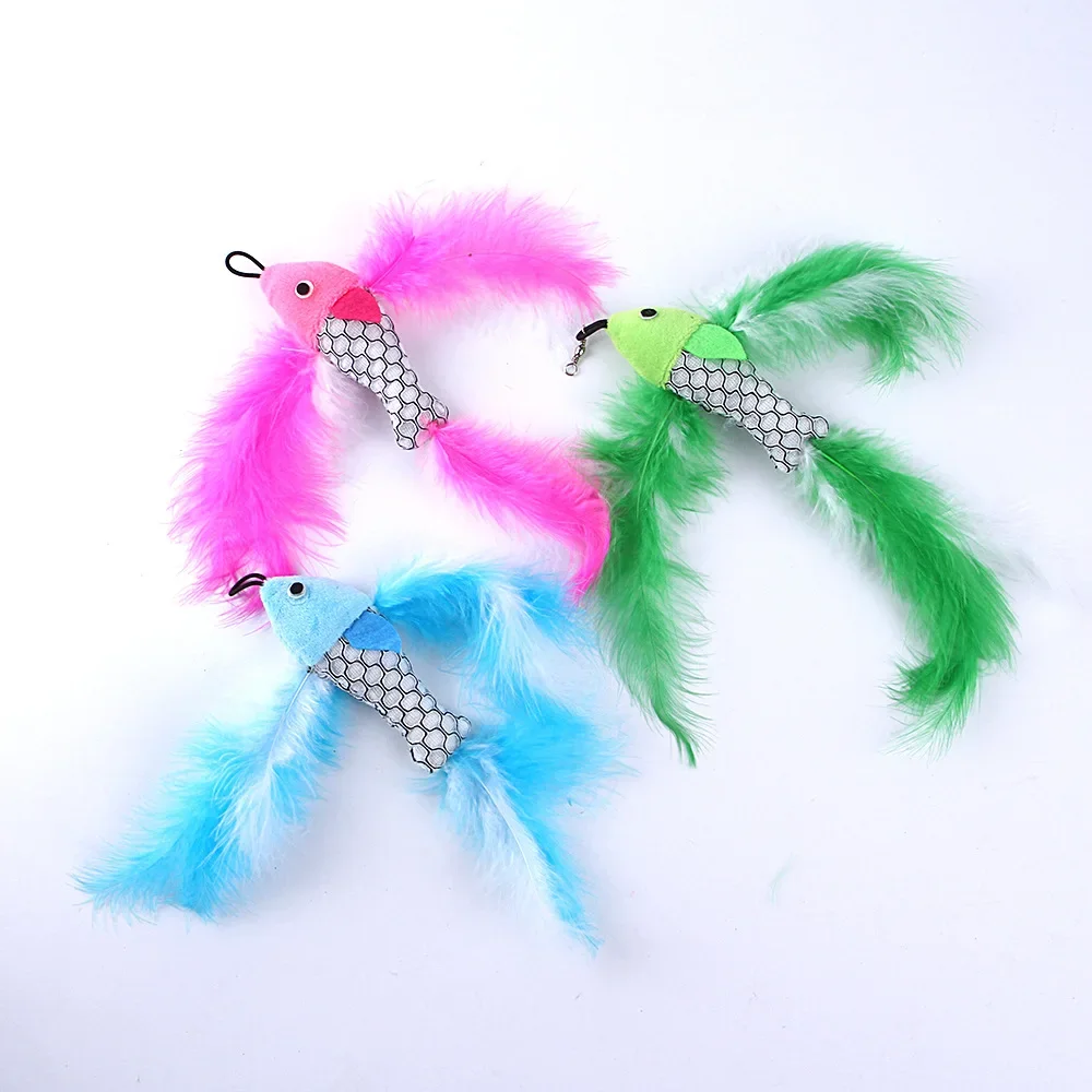 Cabeza de repuesto de pez volador, palo de gato divertido, juguete de felpa, caña de pescar, cabeza de repuesto, productos interactivos para mascotas - imagen 4
