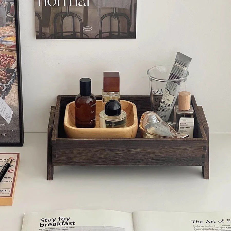 Soporte exhibición perfume para gatos y perros madera rústica abierto