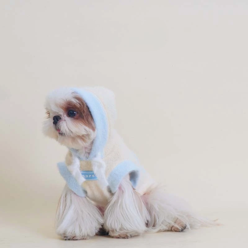 Suéter de punto con capucha de otoño e invierno para mascotas, suéter con capucha Schnauzer, lindo Sudadera con capucha para mascotas, ropa para perros pequeños