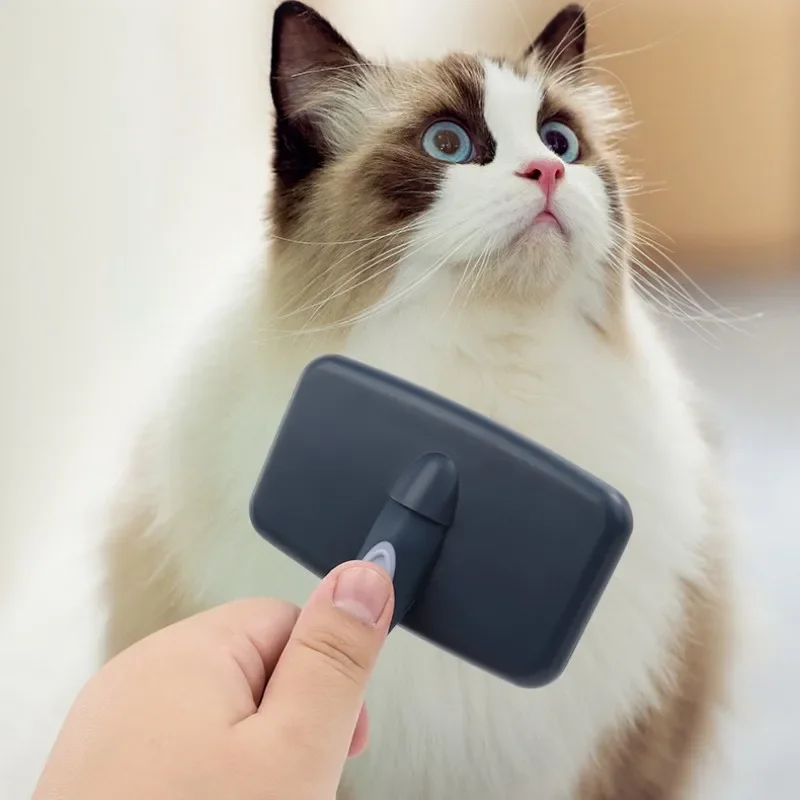 Peine para perros, cepillo de aseo para perros, cepillo de masaje para gatos, removedor de pelo para mascotas, peines de acero inoxidable para perros, accesorios para mascotas con apertura de nudos - imagen 5