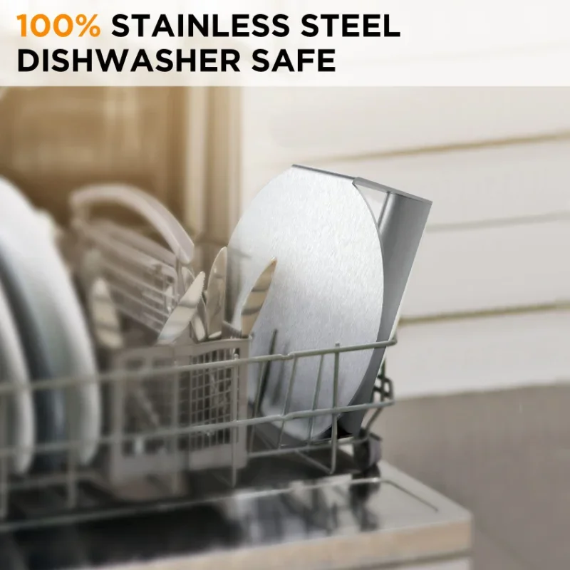 Prensa de hamburguesas de acero inoxidable, batidora de hamburguesas redonda de 5,5 pulgadas, prensa de hamburguesas suave antiadherente de fondo plano sin crespos