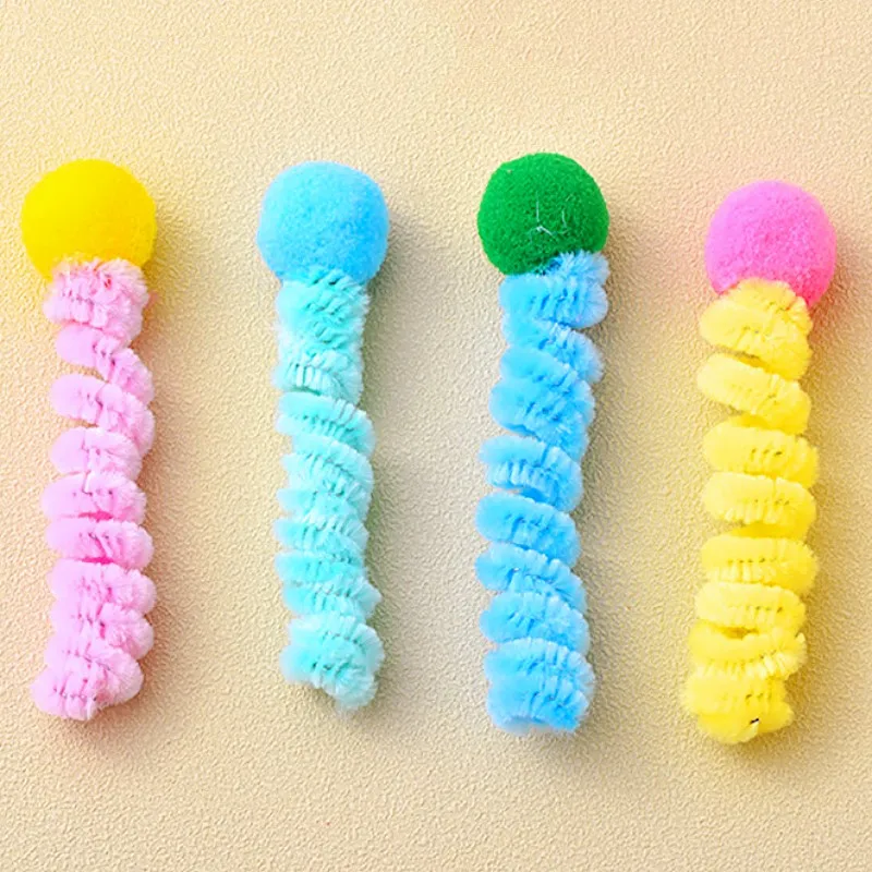 Juguete para gatos, juego de primavera, juguetes para gatos, bola de lana colorida interactiva, juguete de 4 Uds., juego de primavera Teaser, juguetes para gatos, productos para mascotas - imagen 3