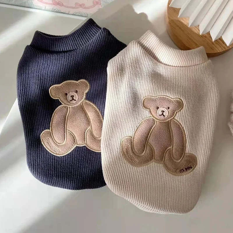 Ropa bonita de invierno para perros, camisa cálida de oso de dibujos animados para mascotas, abrigos con capucha para perros y gatos, disfraz de Chihuahua - imagen 5