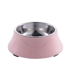 Comedero antideslizante de acero inoxidable para perros y gatos