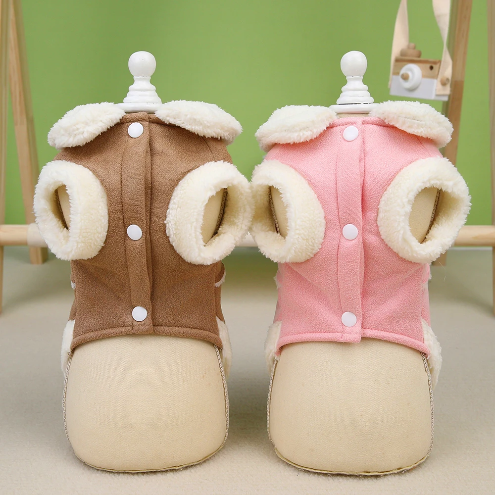 Chaqueta cálida de invierno para perros, abrigo con Cuello de piel suave, ropa para perros, abrigo con pajarita bonita, ropa para mascotas para perros pequeños y medianos, Chihuahua - imagen 4