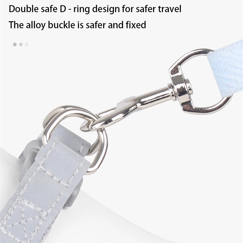 Arnés para perros pequeños, conjunto de correa reflectante para mascotas, correa para el pecho para cachorros, arnés para perros y gatos, chaleco de seguridad para vehículos, caminar y correr - imagen 3