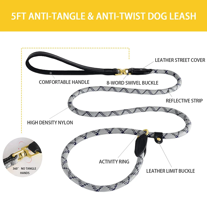 Benepaw-Correa antideslizante 2 en 1 para perros pequeños, medianos y grandes, correa de entrenamiento con mango acolchado ajustable, cuerda reflectante de plomo para cachorros - imagen 3